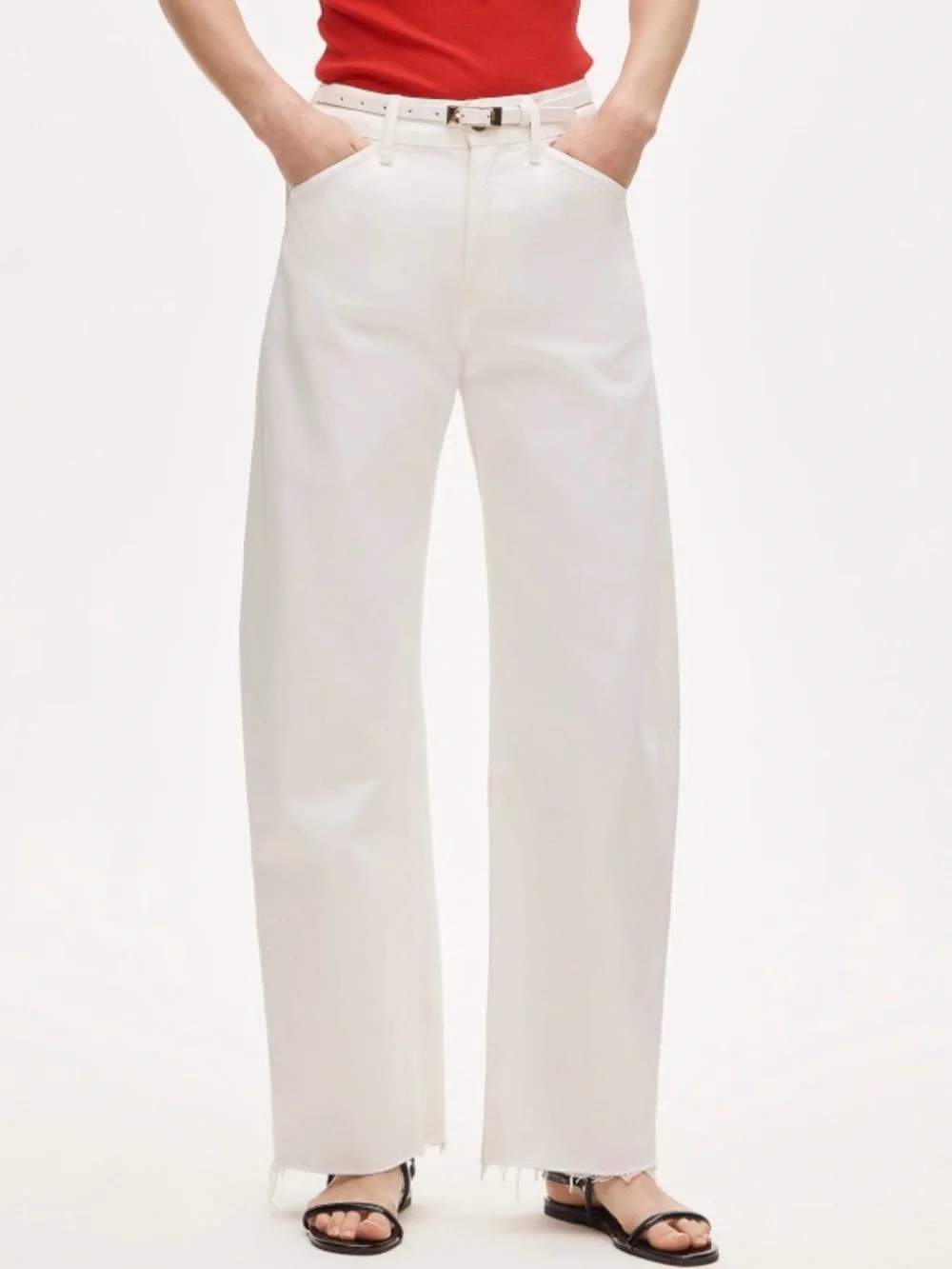 J. Crew Women’s Zoe barrel jean. Raw Hem White.24. NWT.